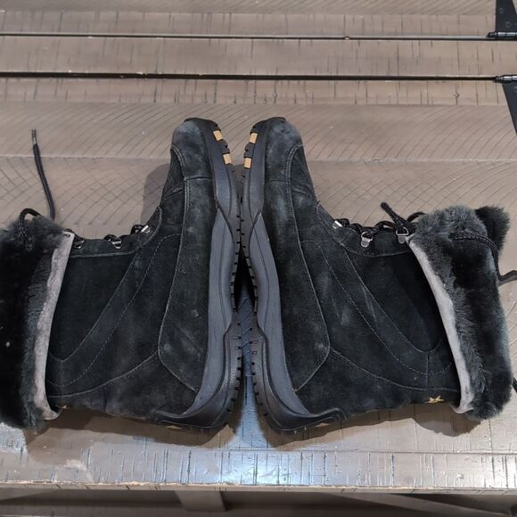 Columbia Black Suede Lavela Faux Fur Lined Lace Up Winter Women's Boots Size 10 - Picture 9 of 14